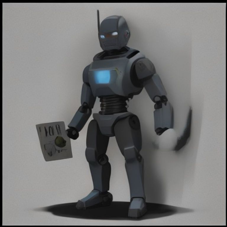 a robot with human hands holding a sign that says "I choose this" while a giant invisible hand moves its finger