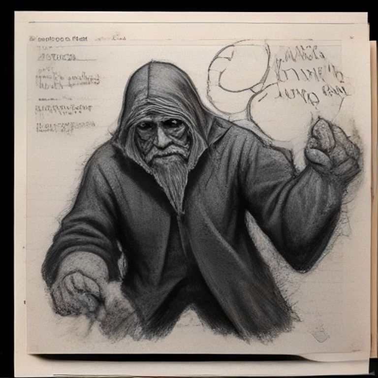 a confused boomer holding a printed page of chaotic /b/ posts while a ghostly figure holds up an invisible ruler, measuring the air and looking disappointed