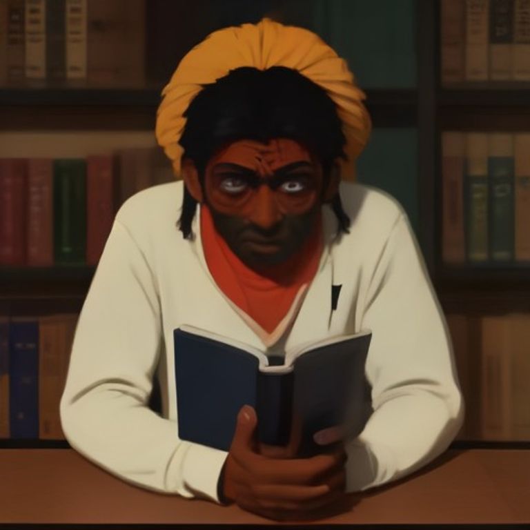 apu sitting at a library desk, head resting on a massive open encyclopedia, drool pooling onto the cover while a stern librarian stares