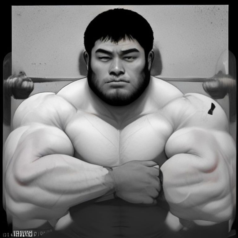 wojak with hollow cheeks and veins popping on his forearms gripping a barbell so tight his knuckles are white, background is a blurry gym with everyone else sitting down resting