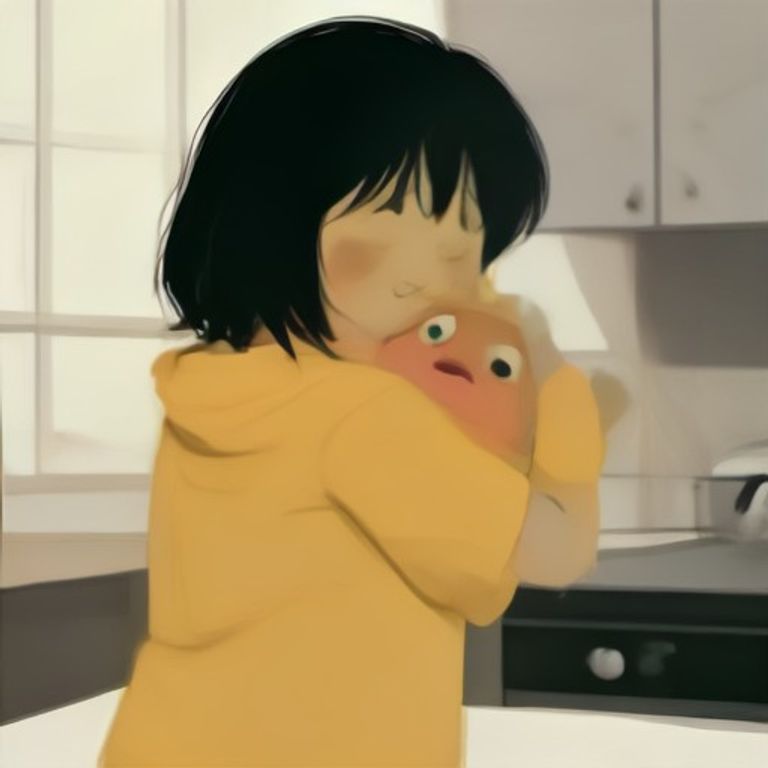 wojak hugging a sad, misshapen grilled cheese sandwich while tears roll down his cheeks in a dimly lit kitchen