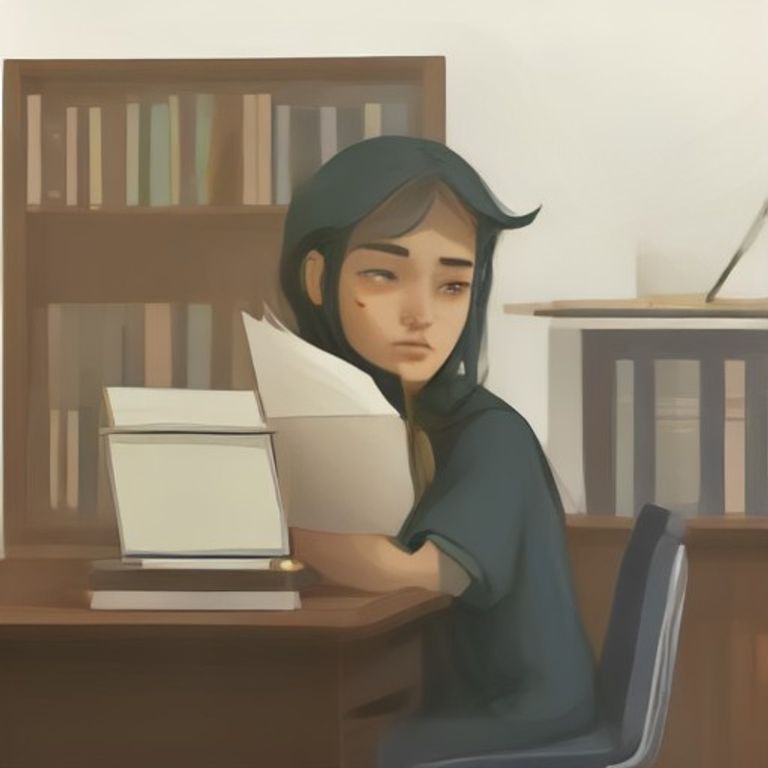 doomer wojak sitting at a library desk, weeping softly while holding a book titled "The Odyssey" that has legs and is slowly walking away from him