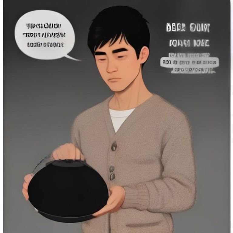 wojak in a cardigan sniffing a cast iron skillet with deep concern, a small speech bubble containing the word "GYM?