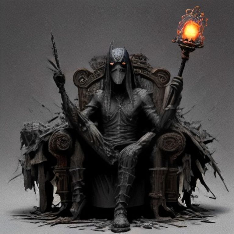 a crude cartoon anon sitting on a throne made of shredded thinkpad baseplates, holding a dremel like a scepter, while a small ghost shaped like an ip address floats above him crying static