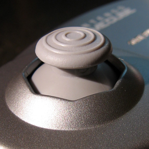 closeup of a broken analog stick