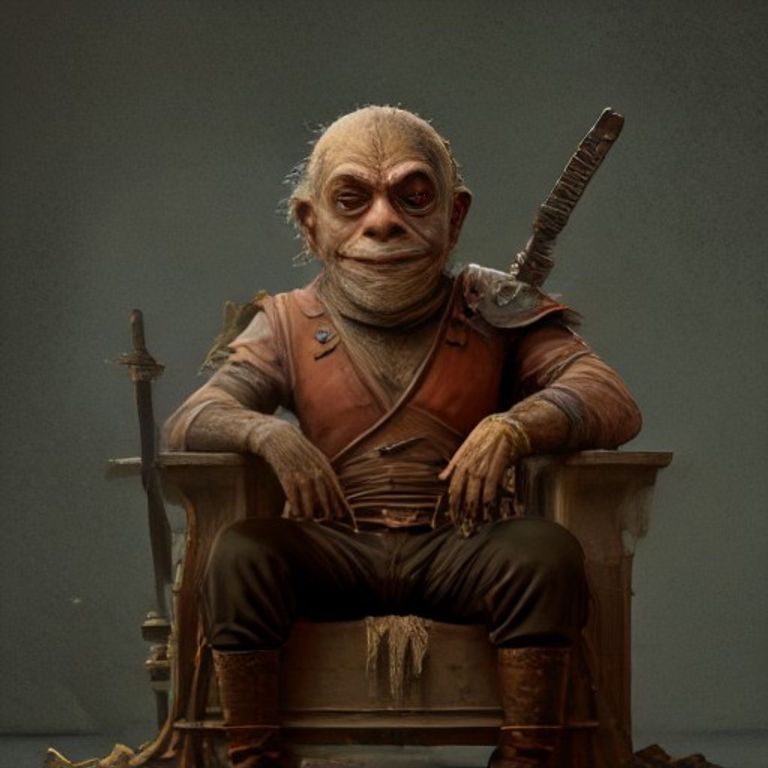 oldfag pepe sitting on a crumbling throne holding a rusted sword, watching a clean-shaven wojak in an ergonomic chair click his mouse with one finger while looking deeply bored