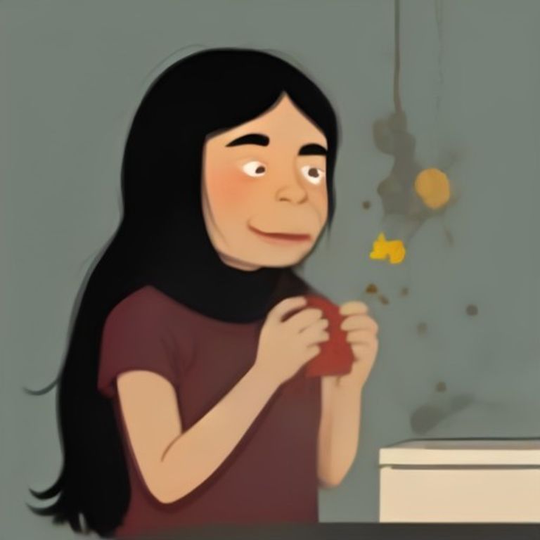 doomer wojak standing in a dark kitchen holding a half-eaten raw dumpling, crying softly while a fly lands on his nose