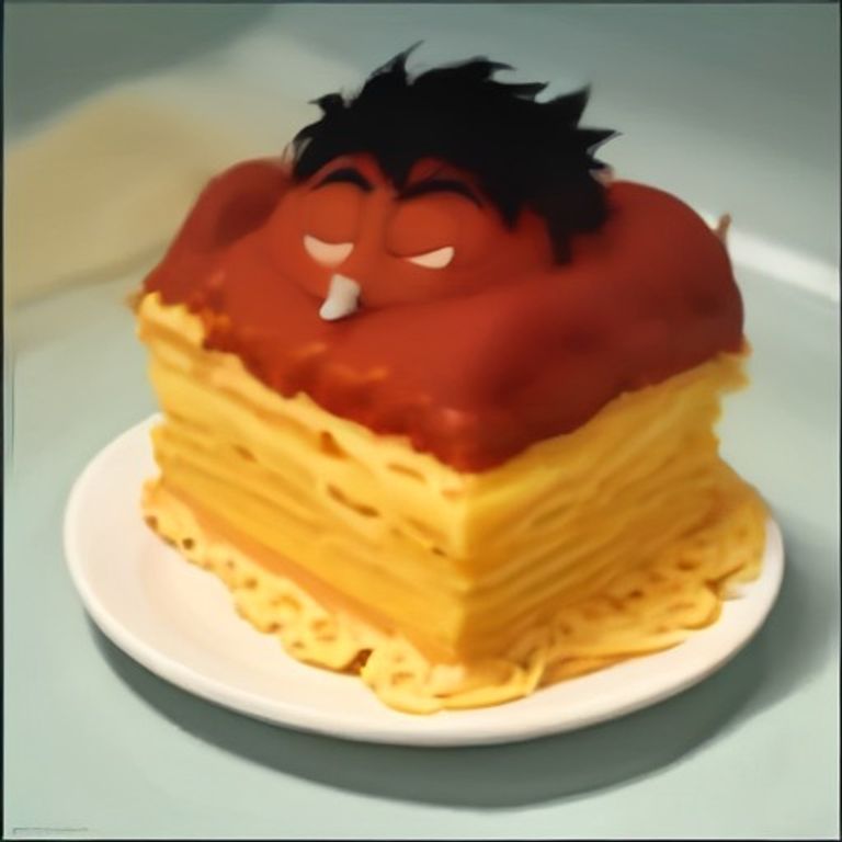 apu looking at a slice of lasagna with only the top layer of cheese and sauce, tears in his eyes, while a plate of soggy pasta sits on the floor