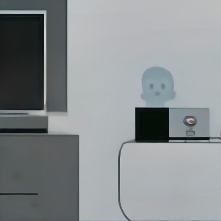 wojak standing in a living room with a tv showing pure white static, holding his hands up like he can feel the electricity, eyes wide with realization