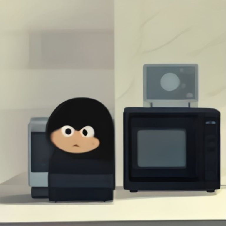 wojak staring into a microwave while a pigeon in a tiny tuxedo sits on the handle, judging him