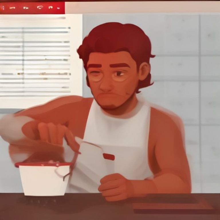 doomer wojak holding a digital thermometer over a pot of red sauce while a spreadsheet floats above his head showing a declining trend line