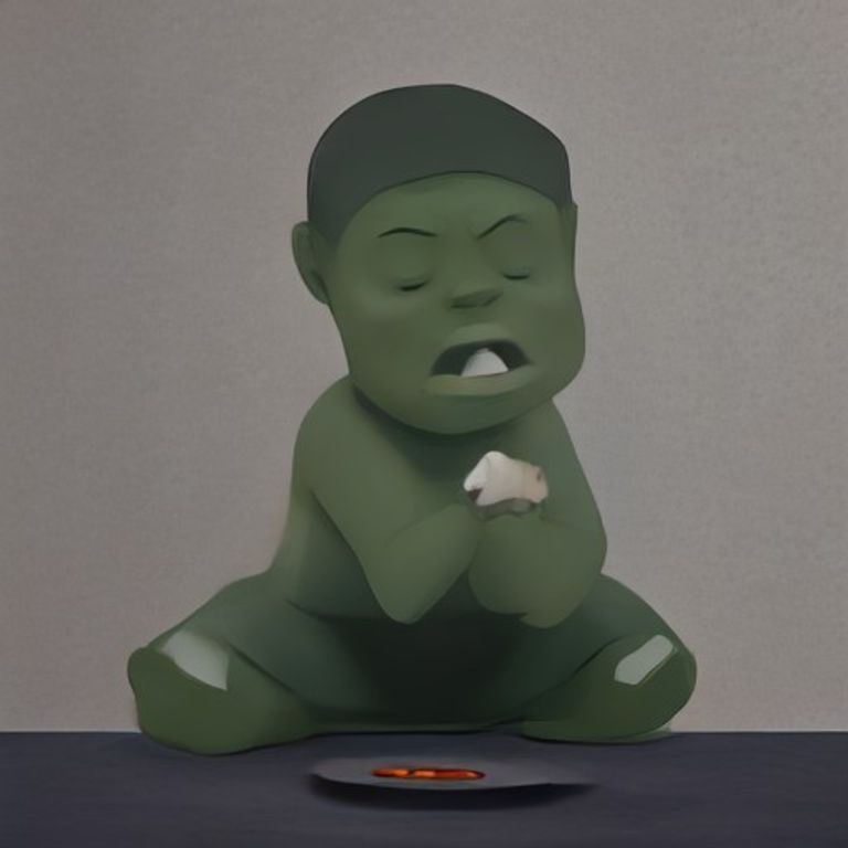 doomer wojak sitting in a dark room holding a scale, one side has a rock, the other side has a screaming face, both sides are level