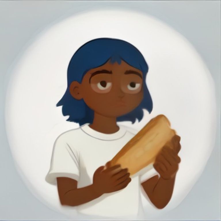 apu holding a slice of perfectly white toast with both hands like a holy relic, looking devastated that he did not burn it