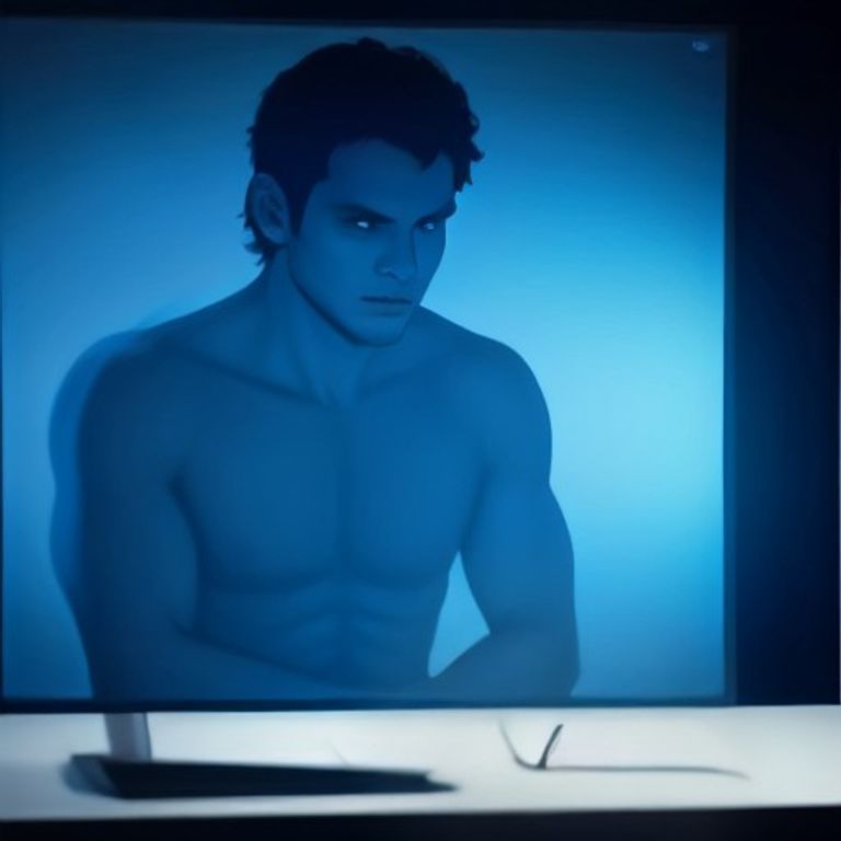 a doomer wojak sitting in a dark room illuminated only by the blue light of a monitor showing a "pause" menu, his soul visibly leaving his body through the screen