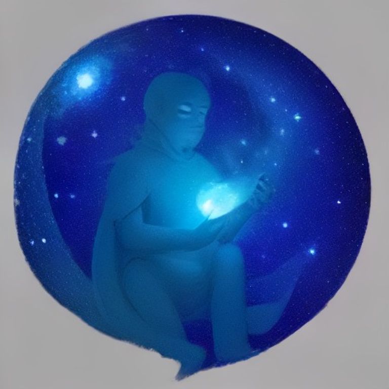 wojak holding a tiny glowing galaxy map while a dragon made of stars gently bites his nose