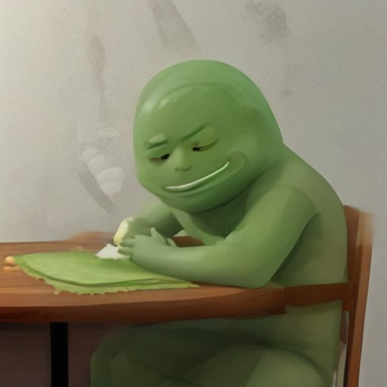doomer wojak sitting alone at a table with a single sad cucumber and a crumbling piece of brie, staring into the middle distance with profound sadness