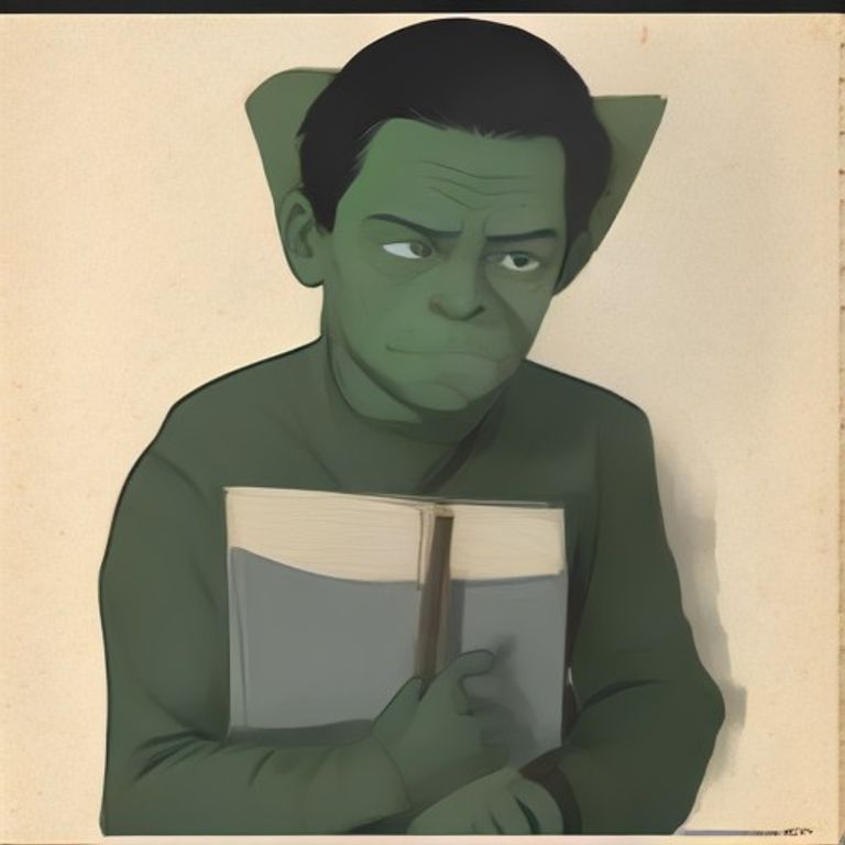 doomer wojak holding a book open to page 1 while his face contorts in confusion