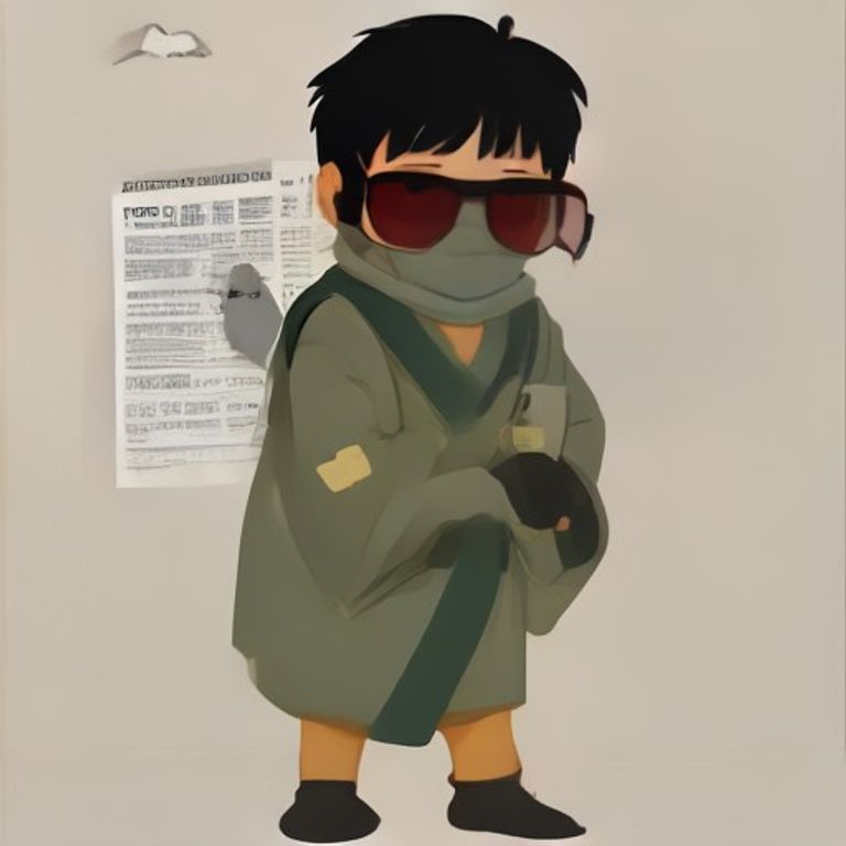 wojak in a bathrobe holding a newspaper while a pigeon in a tiny tactical vest and sunglasses squats on his nose