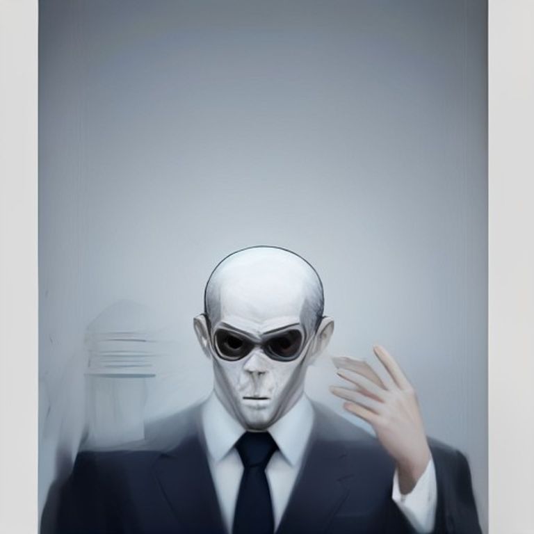 doomer wojak staring at a wall of static while a pigeon in a suit holds a redacted folder labeled "AL-BAYOUMI