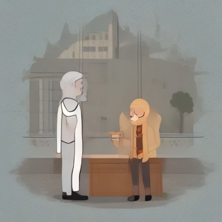 a confused boomer wojak holding up a croissant like an architectural blueprint while a younger guy looks at him with disdain