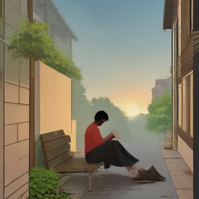 wojak sitting on a bench staring at a crushed paper wrapper on the pavement while a single lettuce leaf floats away into the sunset