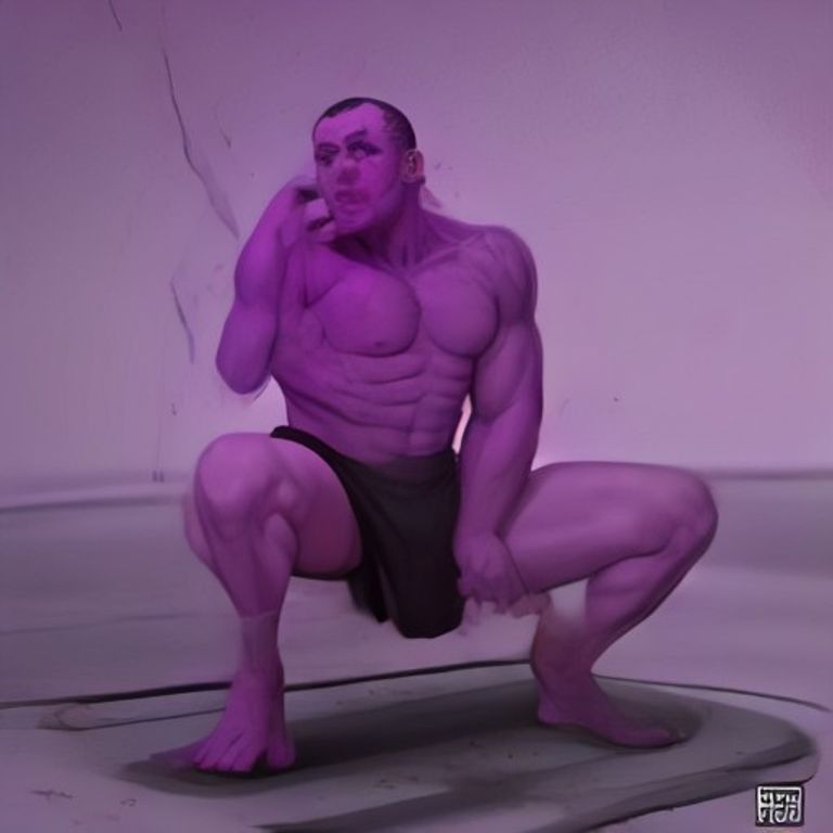 wojak in the bottom of a heavy deadlift, face bright purple, veins popping out of his neck, a single sweat drop falling from his forehead while his legs shake violently