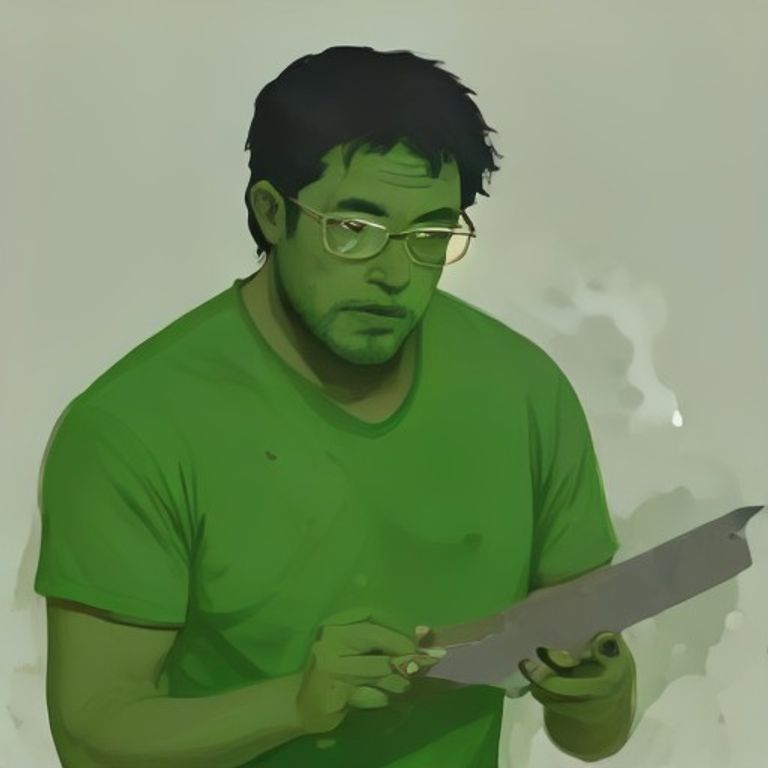 wojak wearing reading glasses, sweating profusely as he uses a rusty butter knife to slice through a thick, glowing green block labeled 'chapter 2', his other hand clutching a weeping eye
